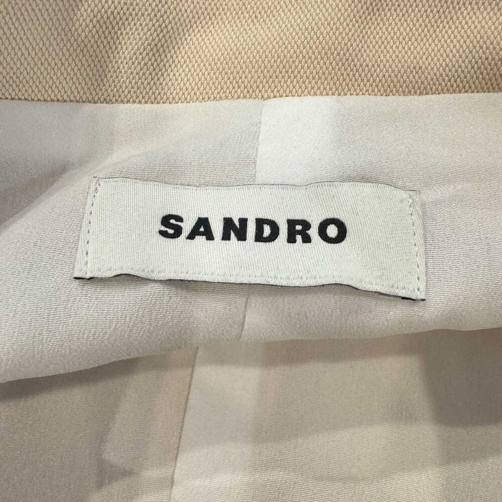 Sandro Alexine Tailored Blazer Dress Size 42 Beige Cream Quiet Luxury Minimalist - Picture 10 of 14